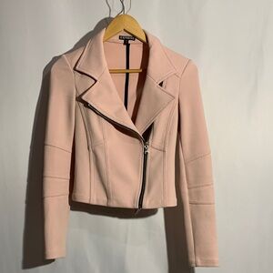 Express Women's Light Pink Asymmetric Moto Jacket